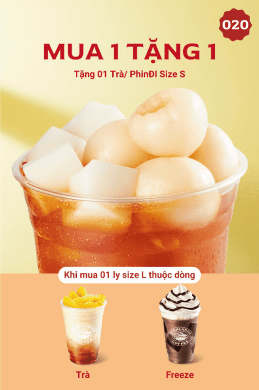 Mã giảm giá Highlands Mua 1 tặng 1